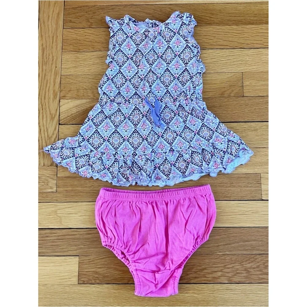 Splendid Pink Purple Tribal Print Summer Outfit Playset Two Piece Set 18-24